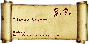 Zierer Viktor névjegykártya
